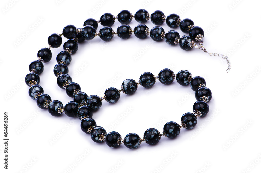 Dark pearl necklace isolated on the white Dark pearl necklace isolated on the white