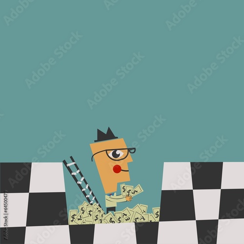 Businessman trapped