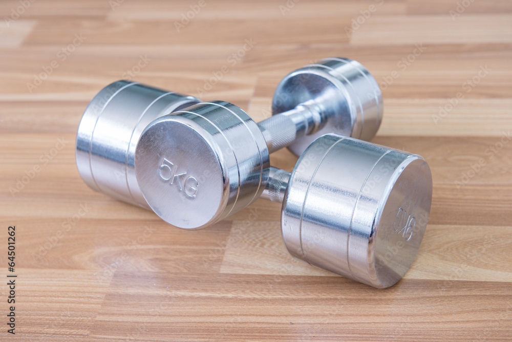 Dumbbells on the shelf Dumbbells on the shelf