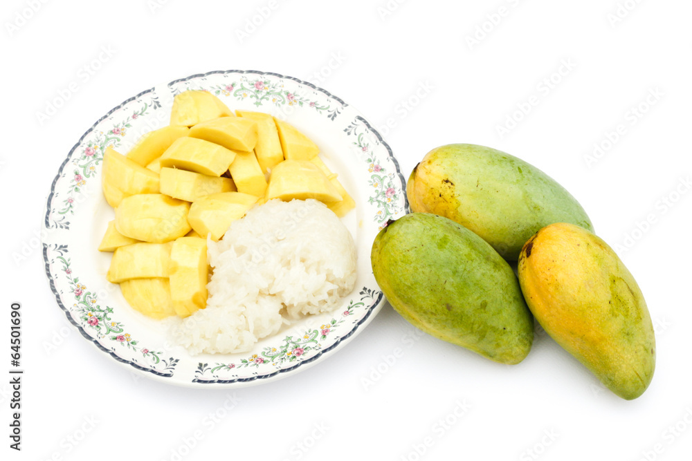 Mango and sticky rice dish 2 Mango and sticky rice dish 2