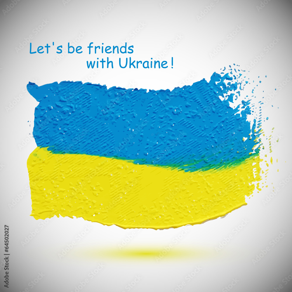 Obraz premium Yellow-blue flag of Ukraine, grunge vector illustration