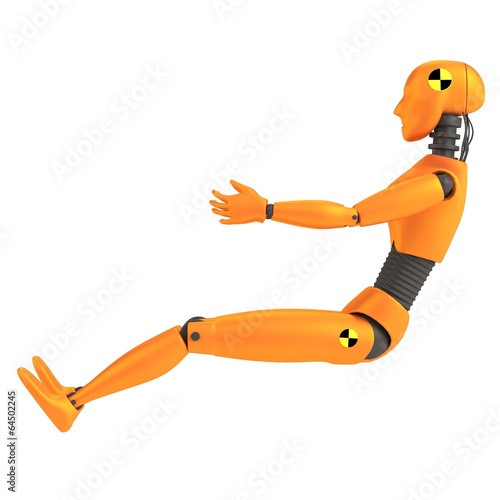 realistic 3d render of crash dummy - woman photo