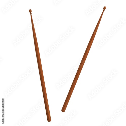 realistic 3d render of drum sticks