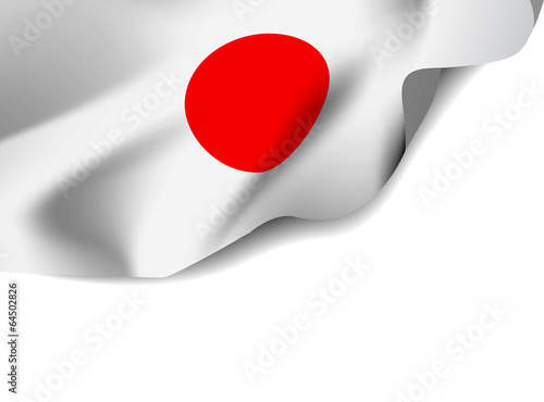 Japan flag on white background