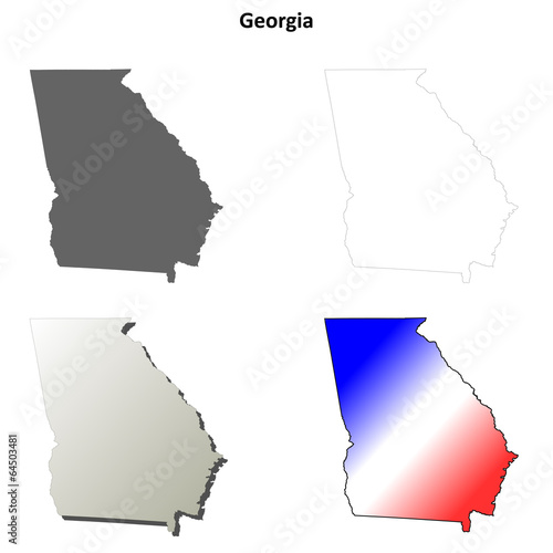 Georgia outline map set