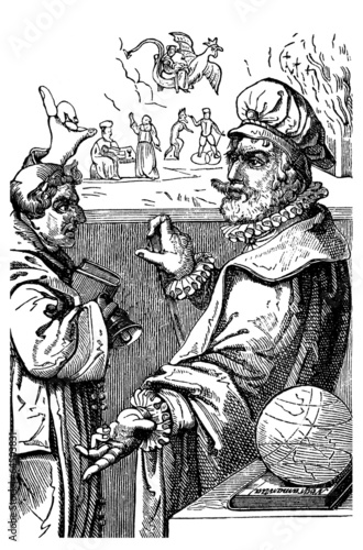 Tableau sur toile Faust & Mephistopheles - 15th-16th century