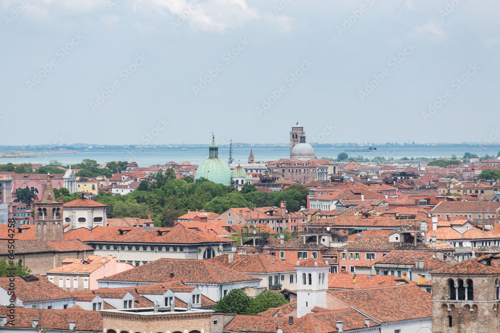 Orange Rooftops and Green Domes in Venice
