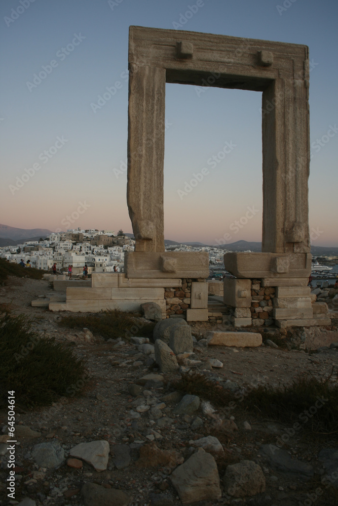 Apollo Door Sun Set Naxos Chora Cyclades Greece 14