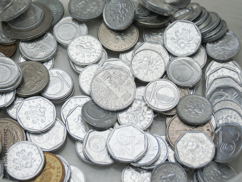 Czech korunas coins photo