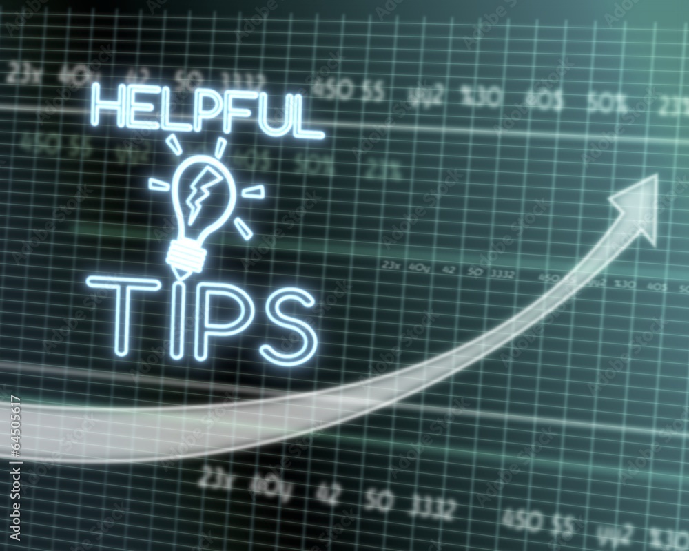Obraz premium helpful tips icon on stock market graph