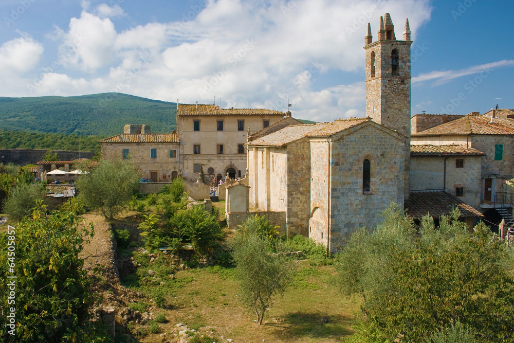 Medieval village of Monteriggioni in Tuscany, Italy