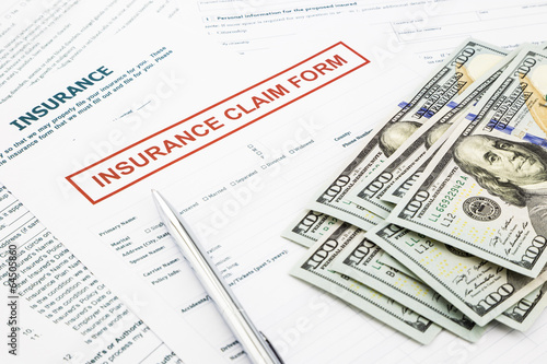 insurance claim form and money