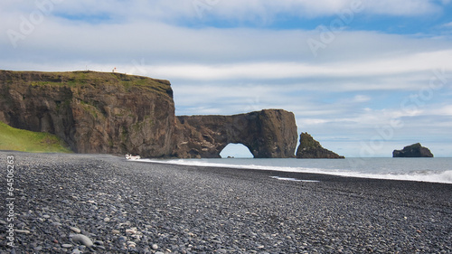 Dyrholaey beach and rock arch photo