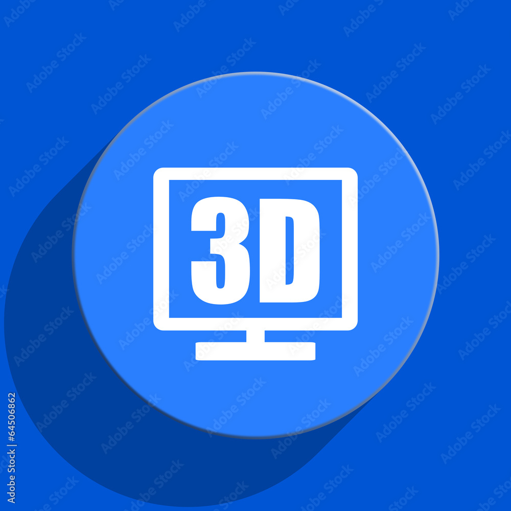 3d display blue web flat icon 3d display blue web flat icon