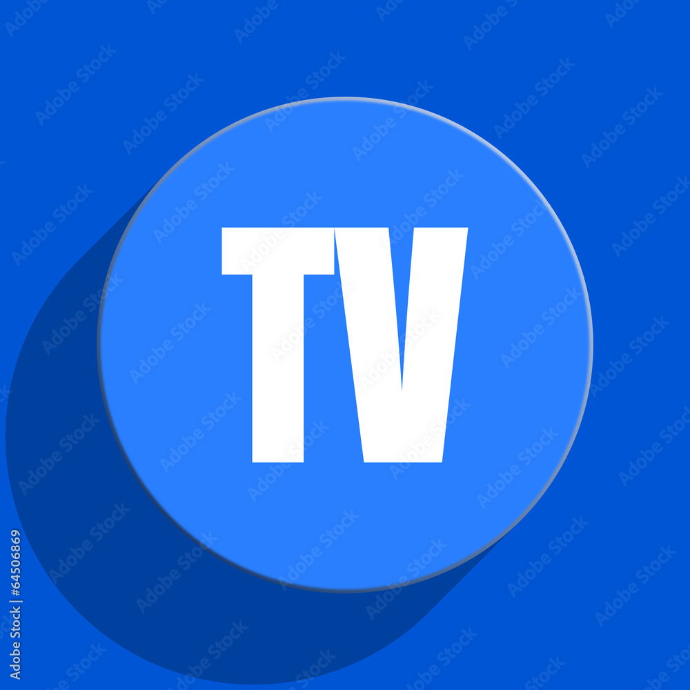 tv blue web flat icon tv blue web flat icon