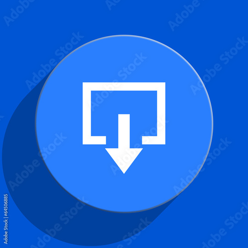 exit blue web flat icon