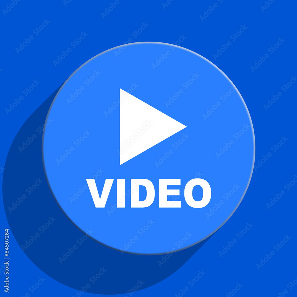 video blue web flat icon video blue web flat icon