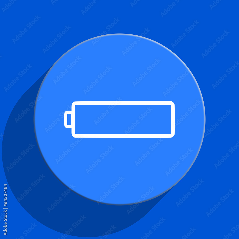 battery blue web flat icon