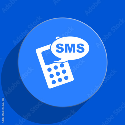 sms blue web flat icon