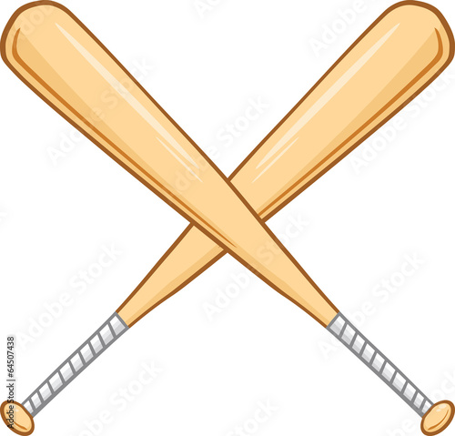 Two Crossed Baseball Bats. Illustration Isolated on white