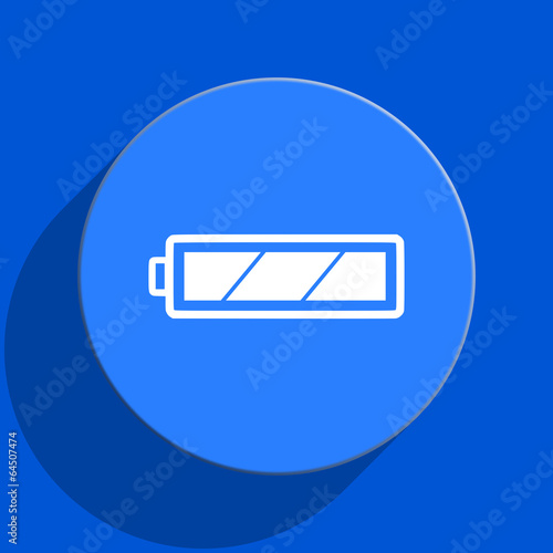 battery blue web flat icon