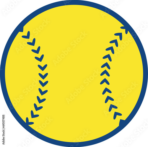 Yellow Baseball Ball. Illustration Isolated on white