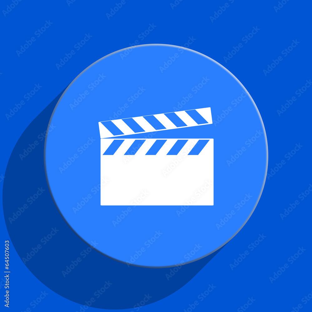 video blue web flat icon
