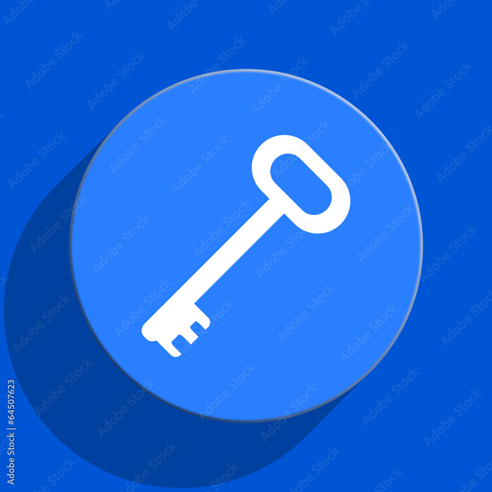 key blue web flat icon key blue web flat icon