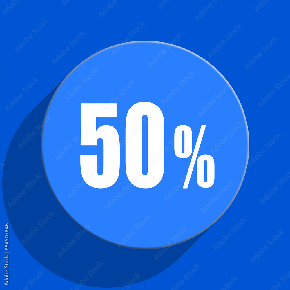 50 percent blue web flat icon 50 percent blue web flat icon