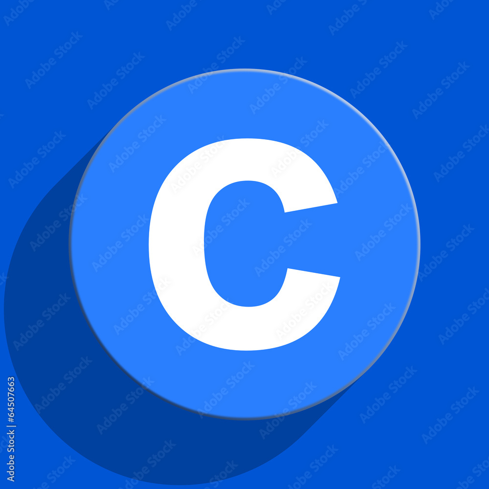 copyright blue web flat icon copyright blue web flat icon
