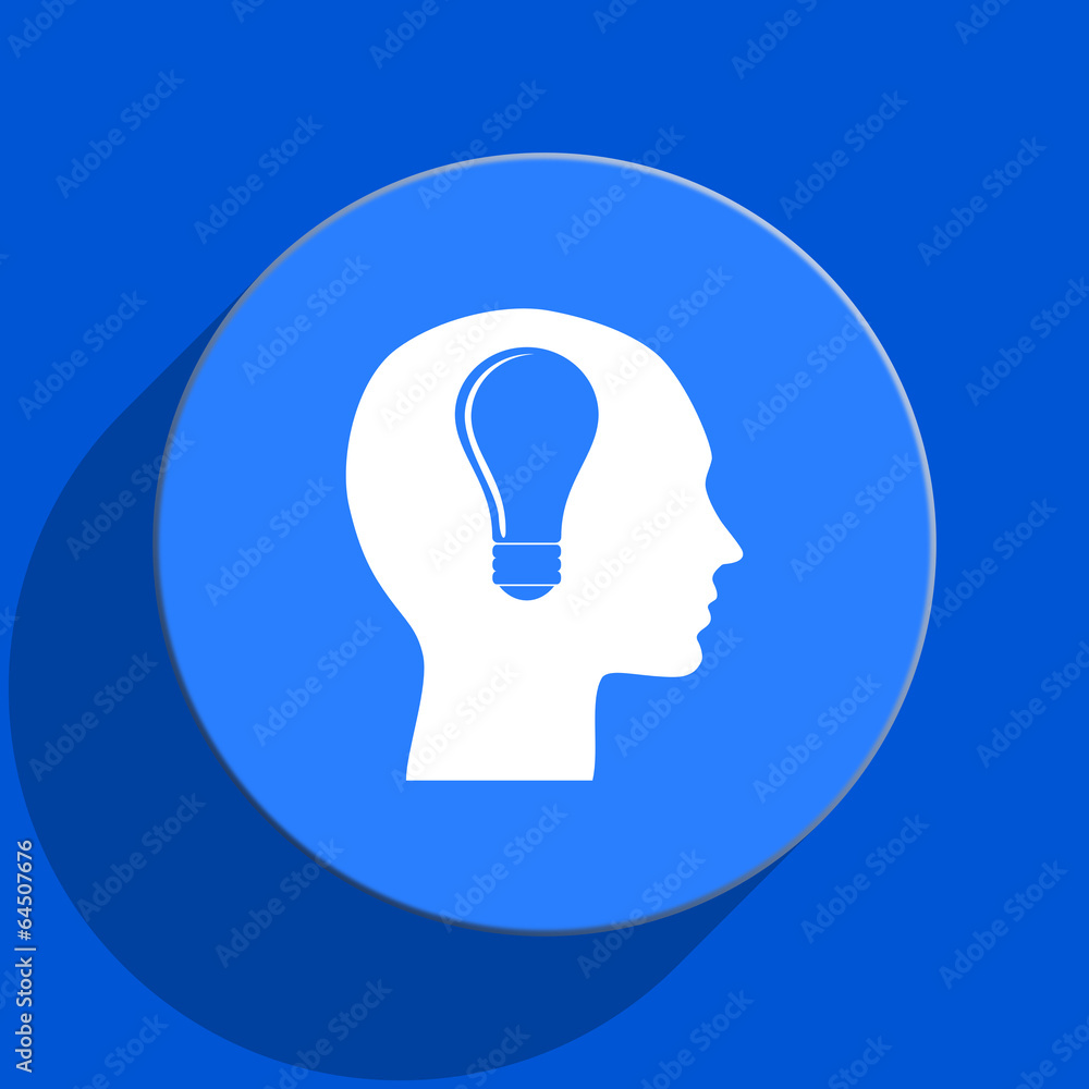 head blue web flat icon head blue web flat icon
