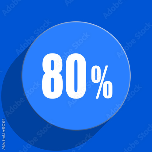 80 percent blue web flat icon