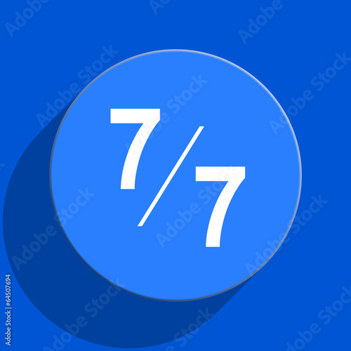 7 per 7 blue web flat icon