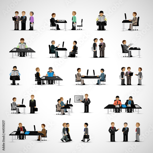 Business Peoples - Isolated On Gray Background