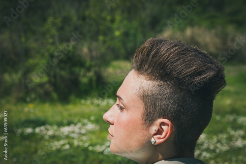Portrait of a short hair girl