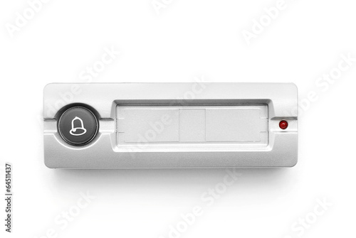 doorbell ring button on white Fototapeta