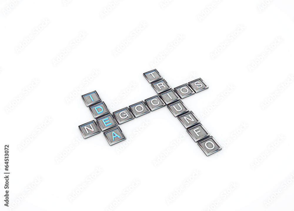 Idea. Negocios. Triunfo. Business crossword in Spanish. Idea. Negocios. Triunfo. Business crossword in Spanish.