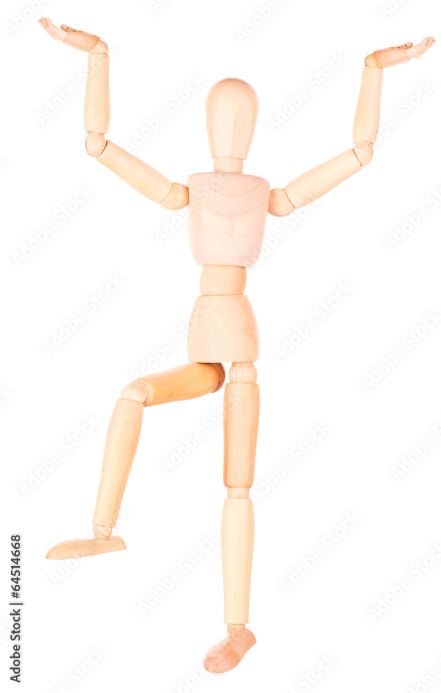 wooden Dummy with empty hand holding wooden Dummy with empty hand holding