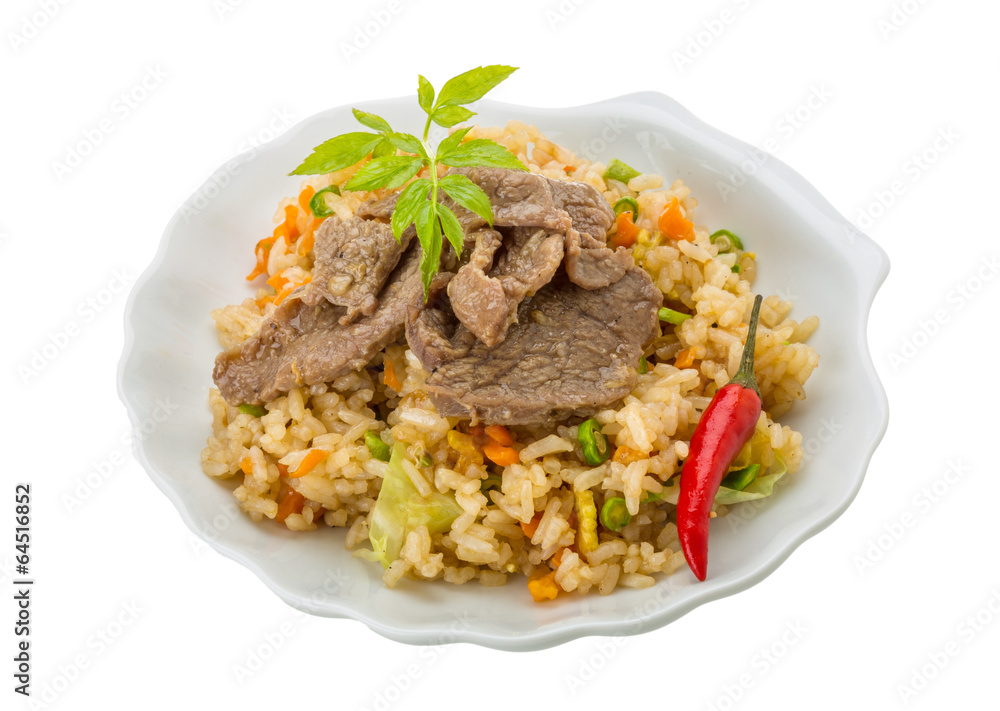 Fried rice with beef Fried rice with beef
