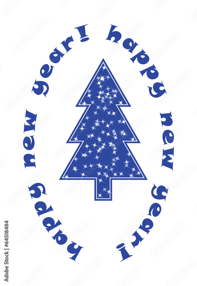 Fototapeta premium Blue christmas tree