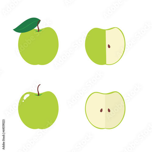 Apple  apple core  bitten  half vector icons