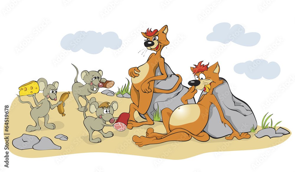 Fototapeta premium Cats and mice