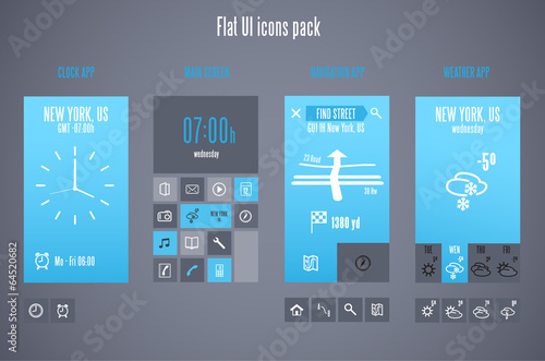 Flat design template for mobile devices - Vector Illustration