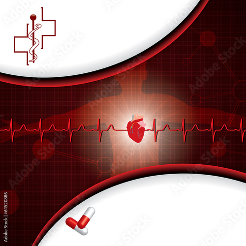 Abstract medical cardiology ekg background