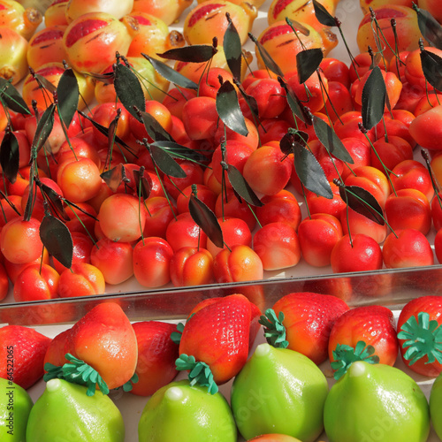 marzipan confectionery in fruit shapes (  Frutta di Martorana ) photo
