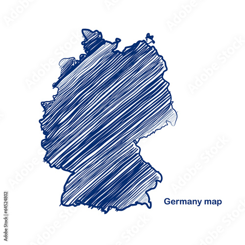Germany map hand drawn background vector,illustration