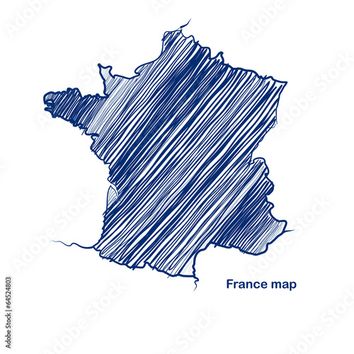 France map hand drawn background vector,illustration