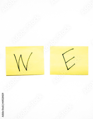 we of word on post it