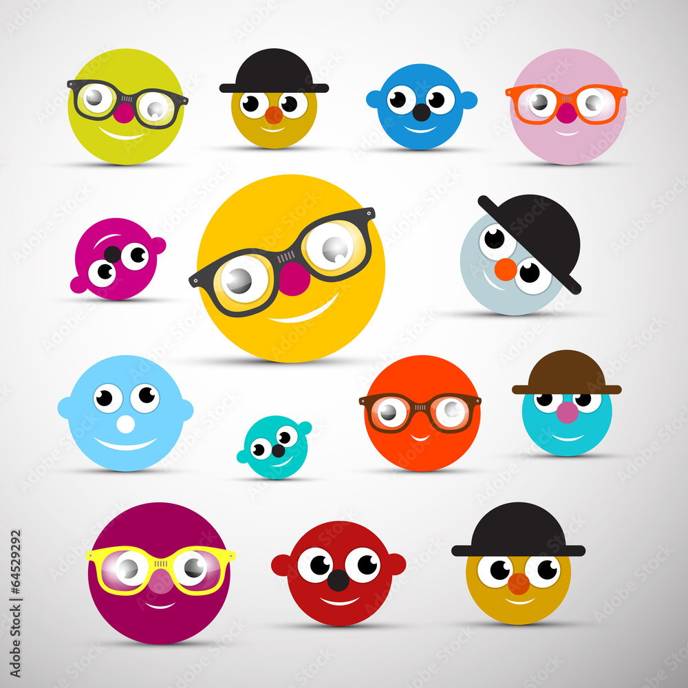 Funny Face Icons Illustration Funny Face Icons Illustration