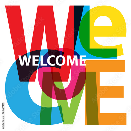 Vector Welcome. Broken text
